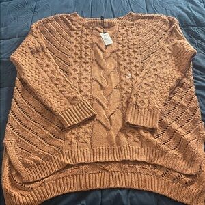 Express Cable Knit Brown Sweater